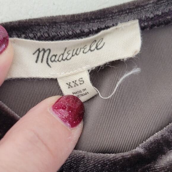 Madewell Velvet Tank Top Womens XXS Black Goth Witchy Whimsical Punk Biker Top - Picture 7 of 8